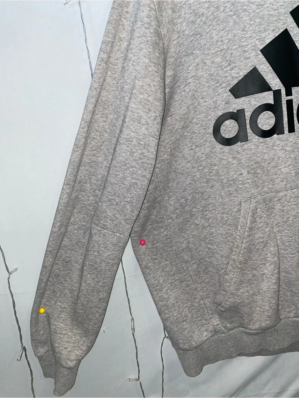 adidas Heather Gray Pullover Hoodie with Black Logo